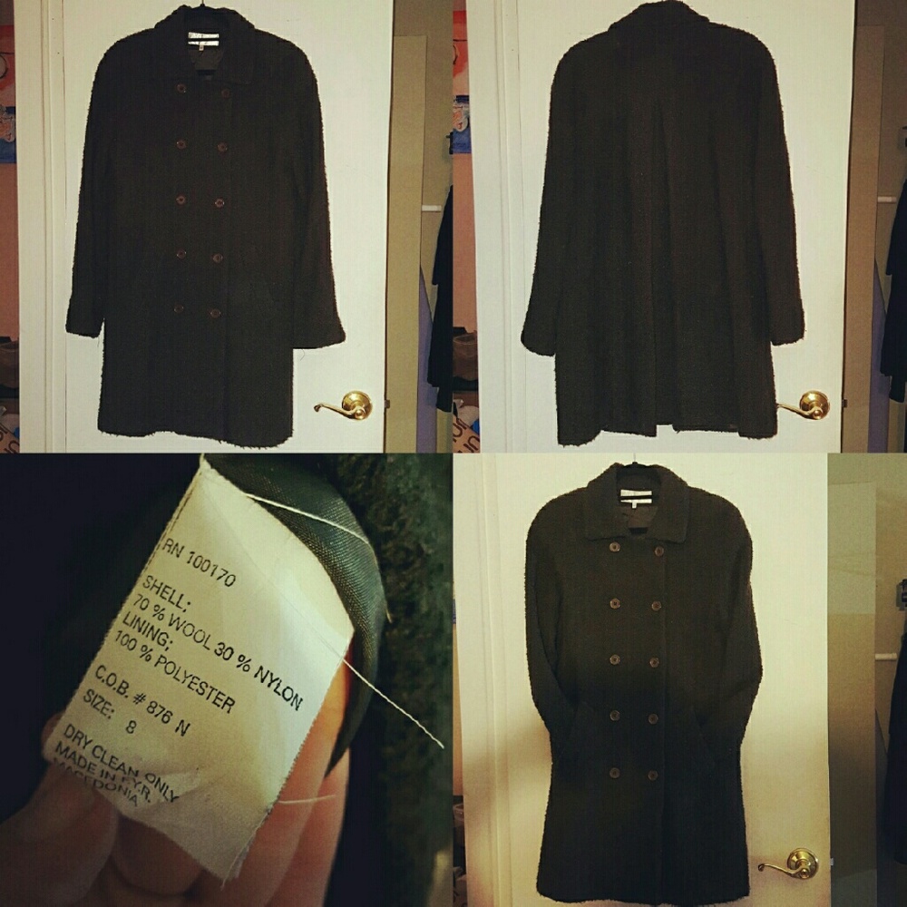SANDRO WOOL BLEND COAT SIZE 8 FUZZY WARM MEDIUM